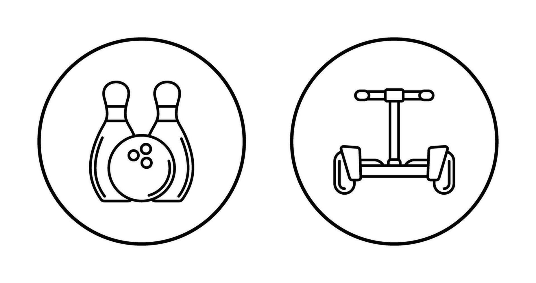 Bowling and Hoverboard Icon vector