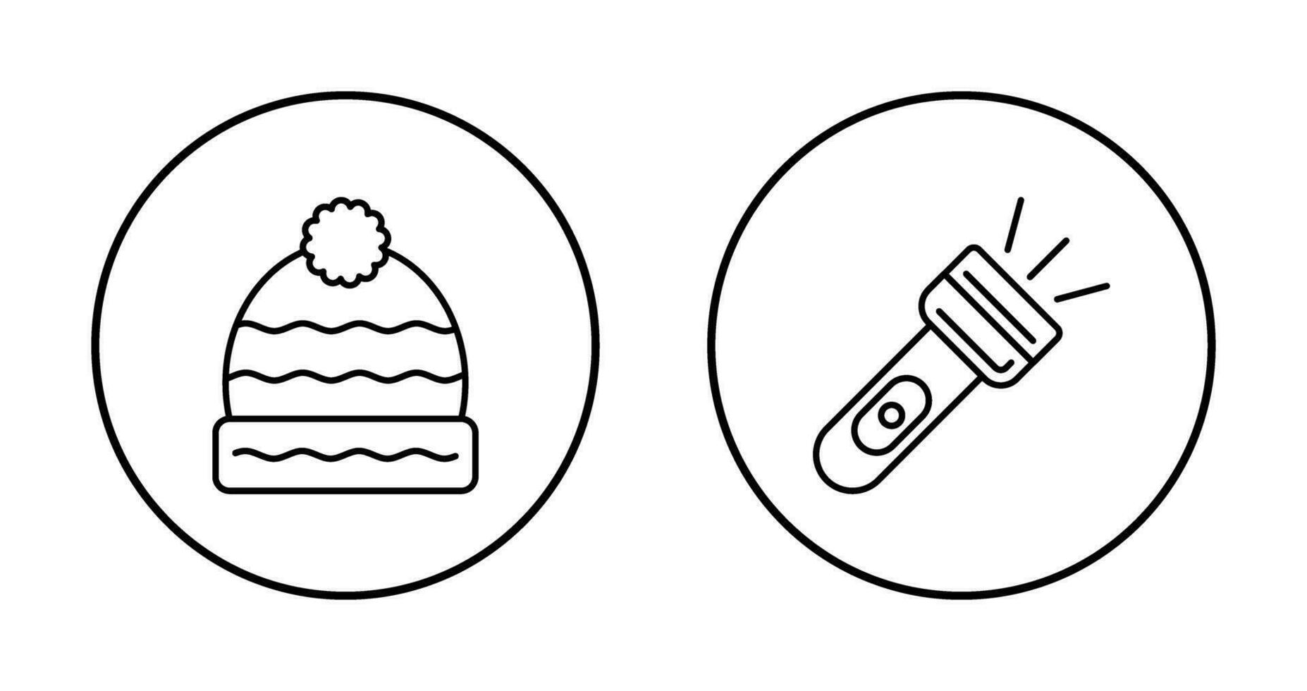 invierno sombrero y destello ligero icono vector