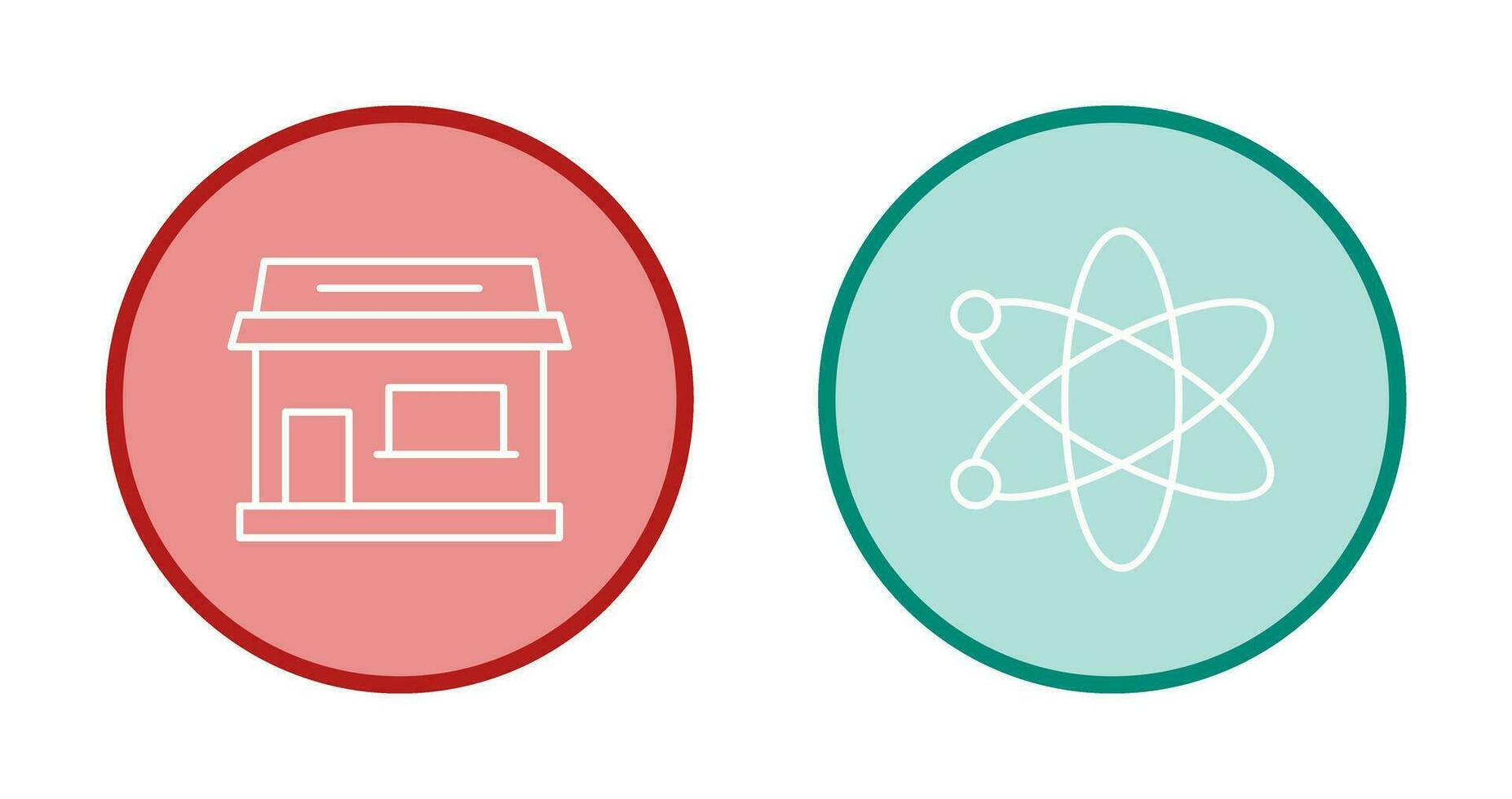 Shop and Atom Icon vector