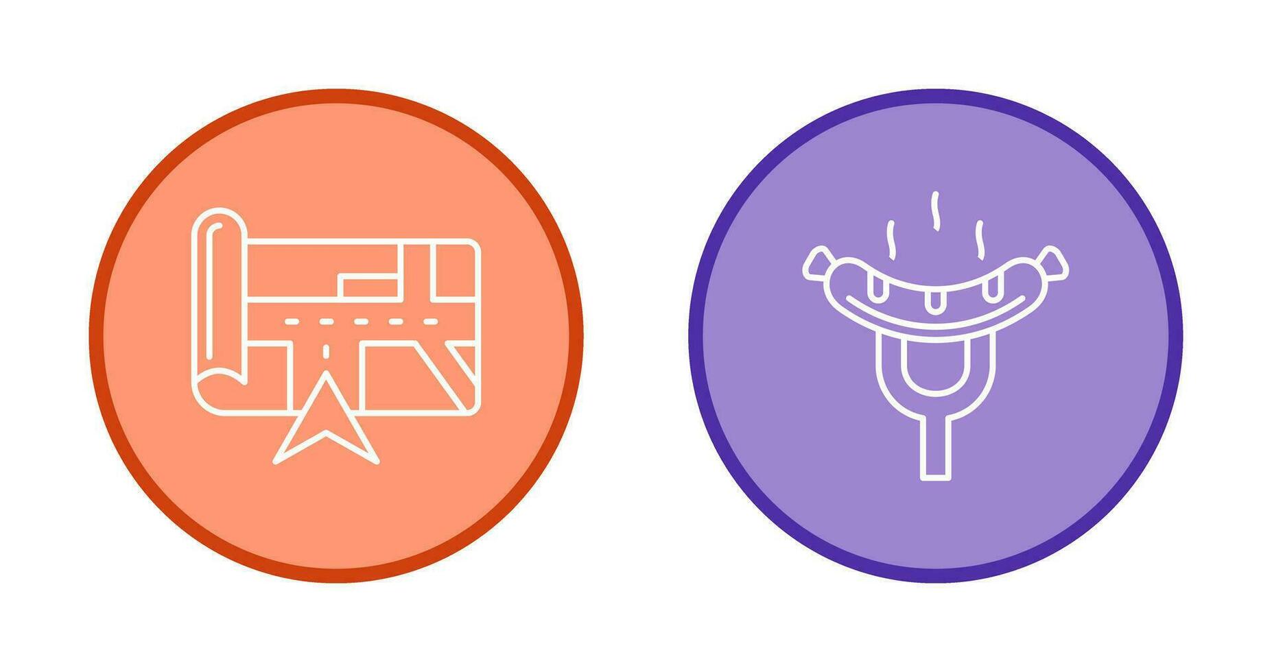 Navigation and Sausage Icon vector