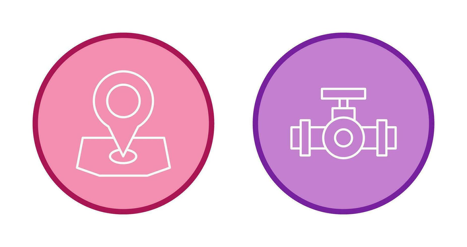 Location and Plumbing Icon vector