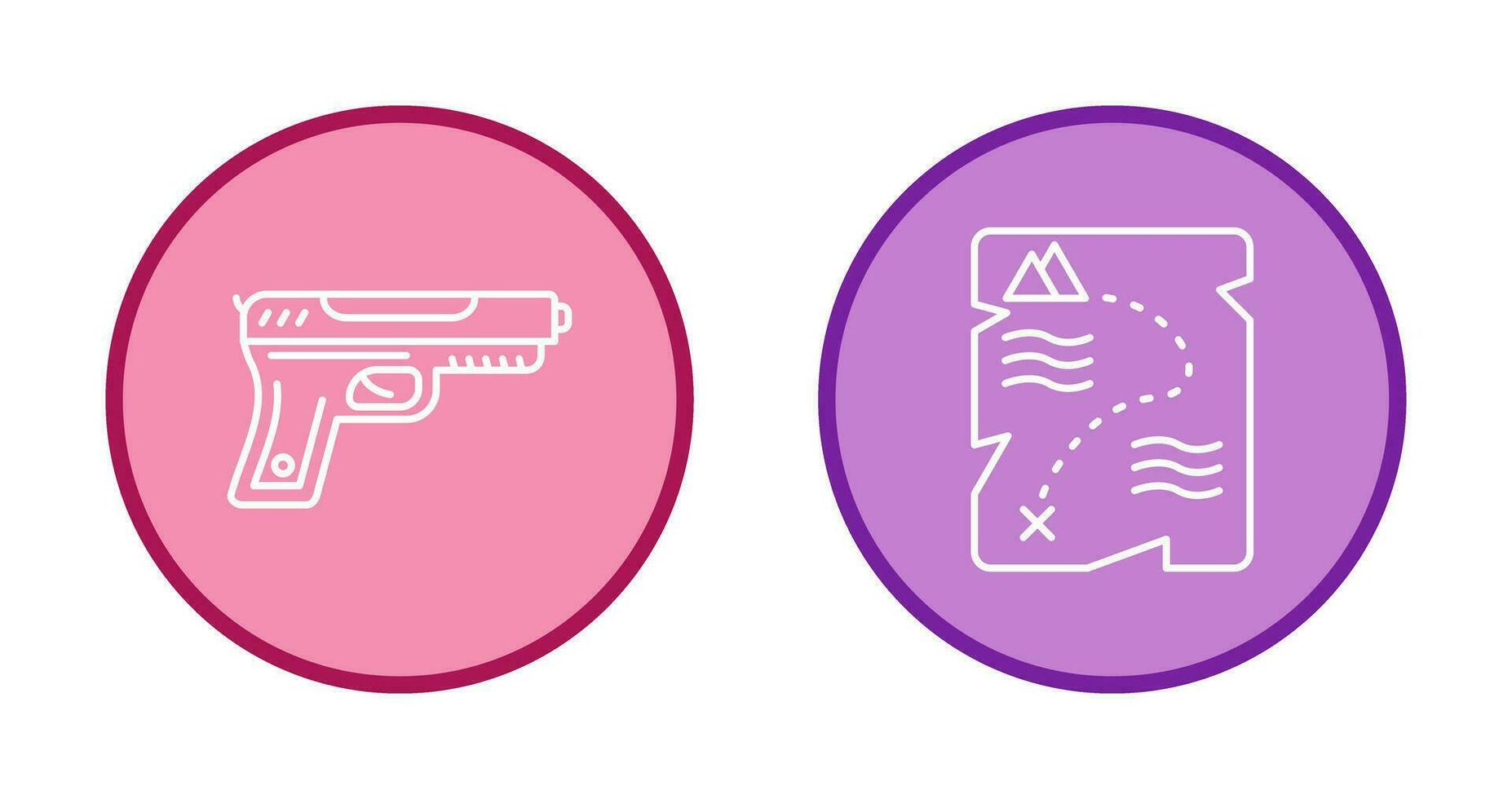 Gun and Treasure  Icon vector