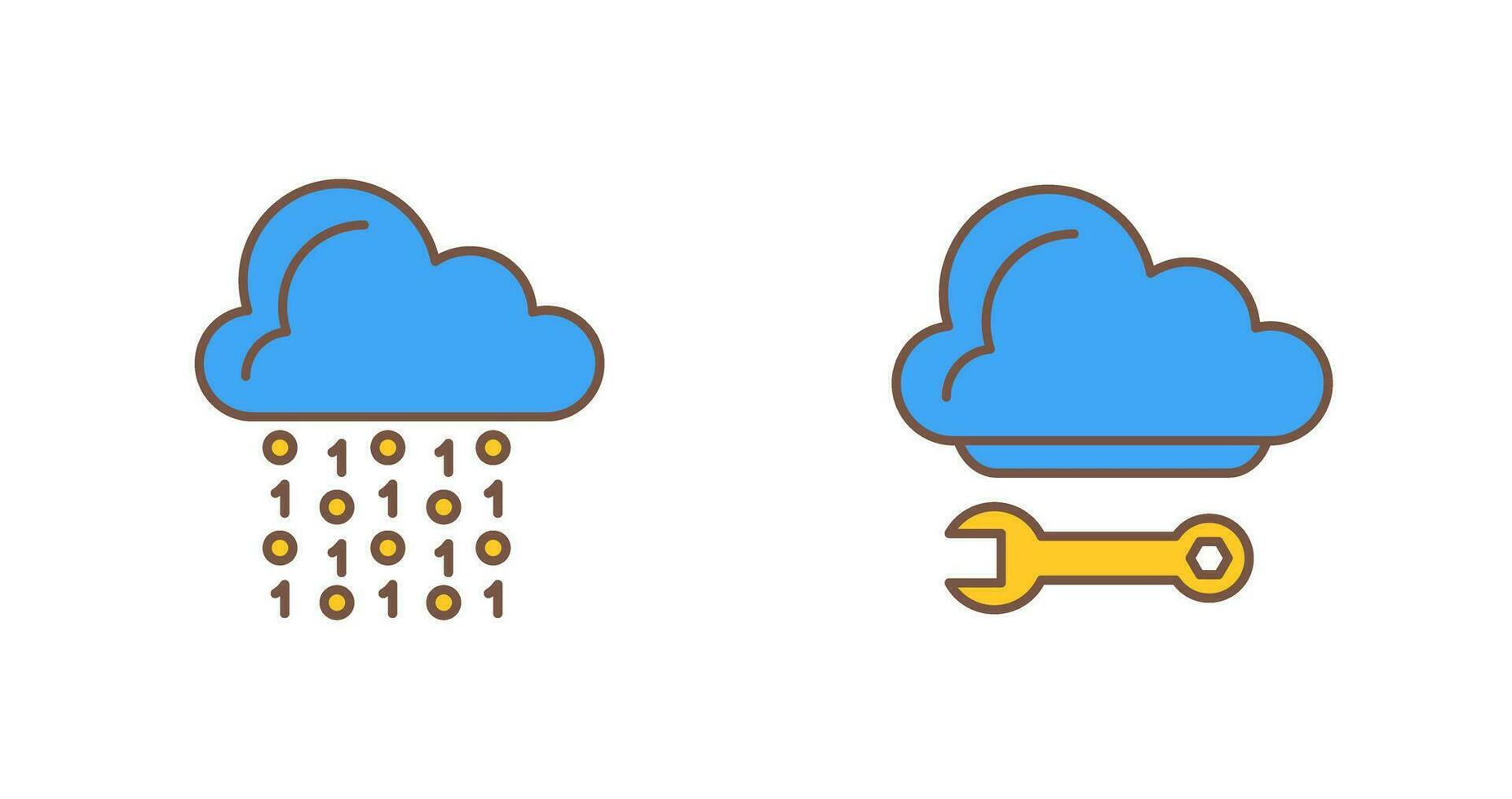 Cloud Coding and Cloud Computing Icon vector