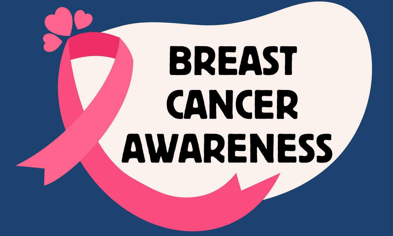 Breast cancer awareness month modern style banner template design. Editable banner with ribbon illustration vector