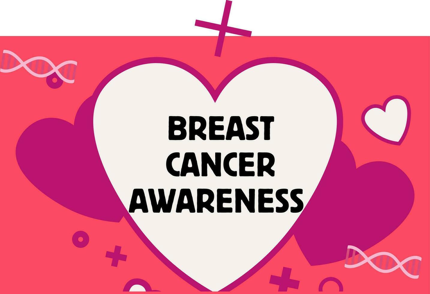 Breast cancer awareness month modern style banner template design. Editable banner with ribbon illustration vector