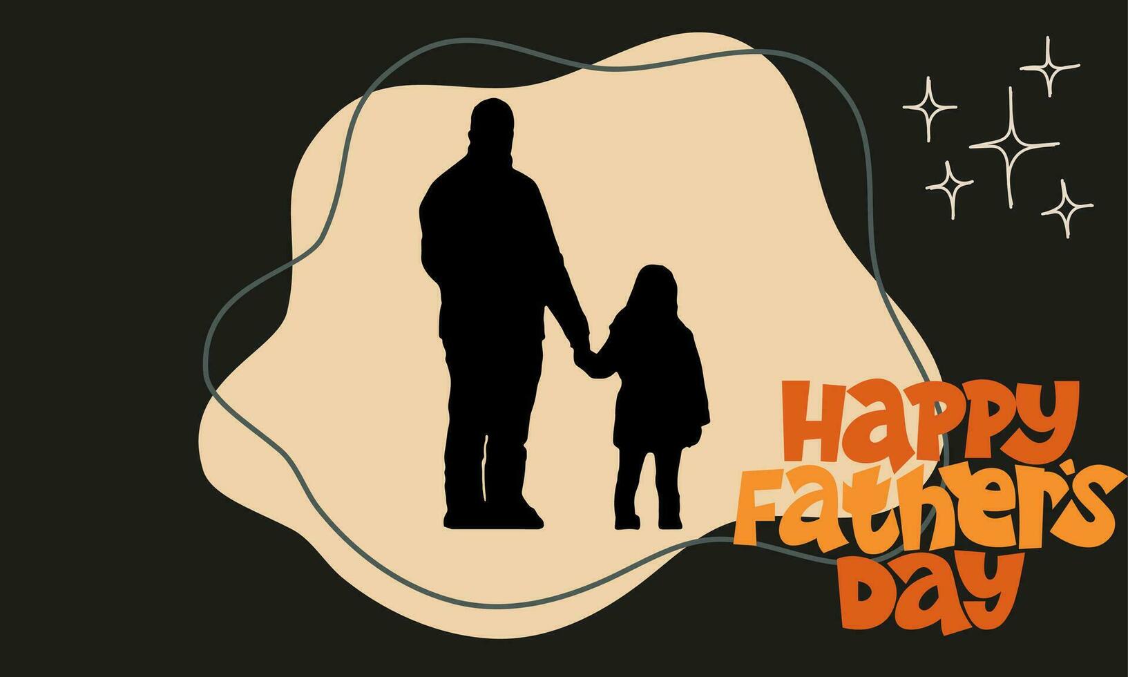 Happy Father's Day poster and banner template with cute illustration on classic background. Vector illustration for greeting card, shop, invitation.