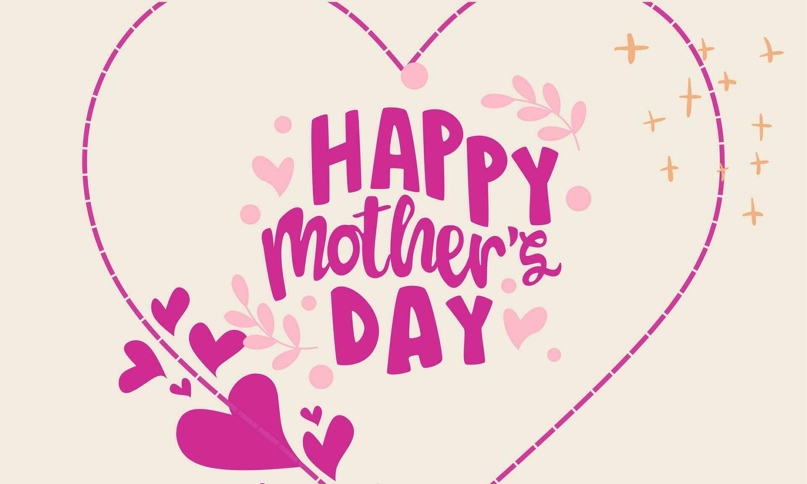 Happy mother's Day poster and banner template with cute illustration on classic background. Vector illustration for greeting card, shop, invitation