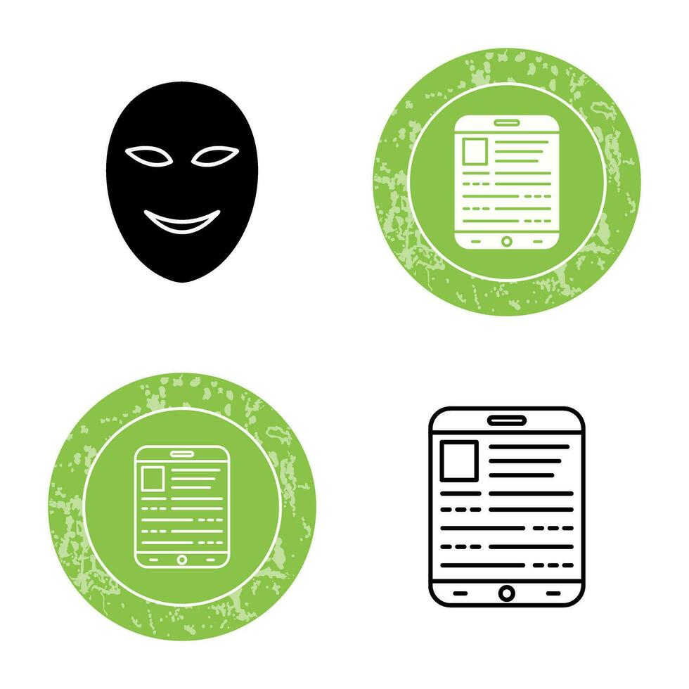 Ancient Face Mask Vector Icon