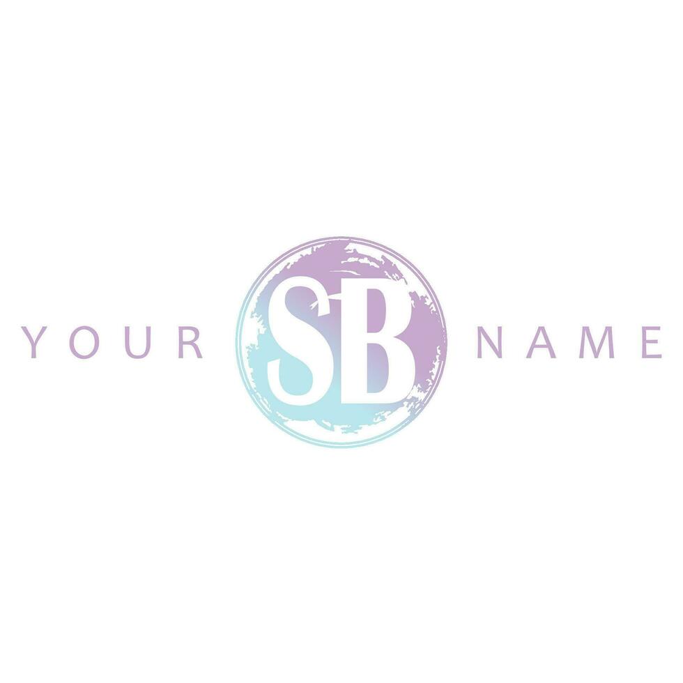 SB Initial Logo Watercolor Vector Design