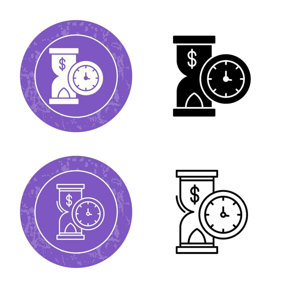 el tiempo es dinero vector icono