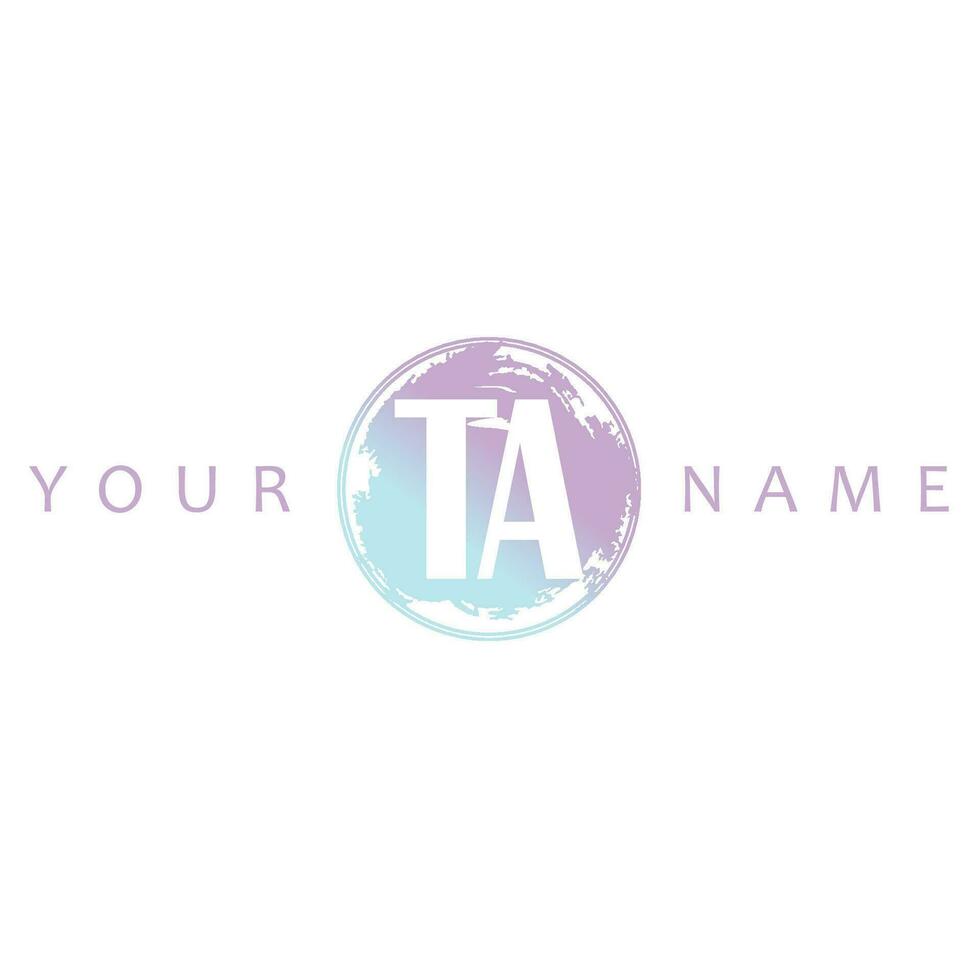 TA Initial Logo Watercolor Vector Design