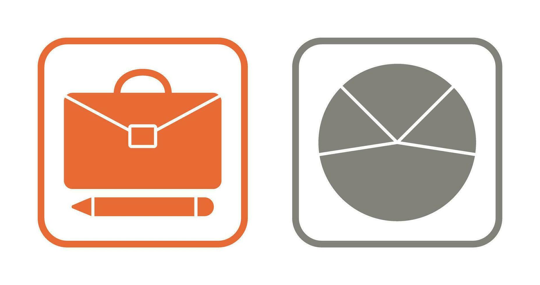 briefcase and pie chart analysis Icon vector