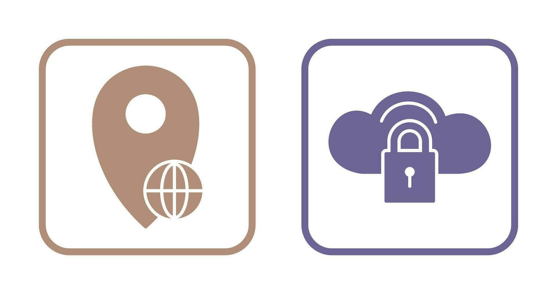 global location and secure cloud  Icon vector