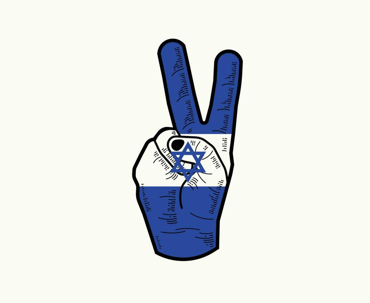 Israel Emblem Hand Flag Design National Europe Abstract Symbol Vector illustration