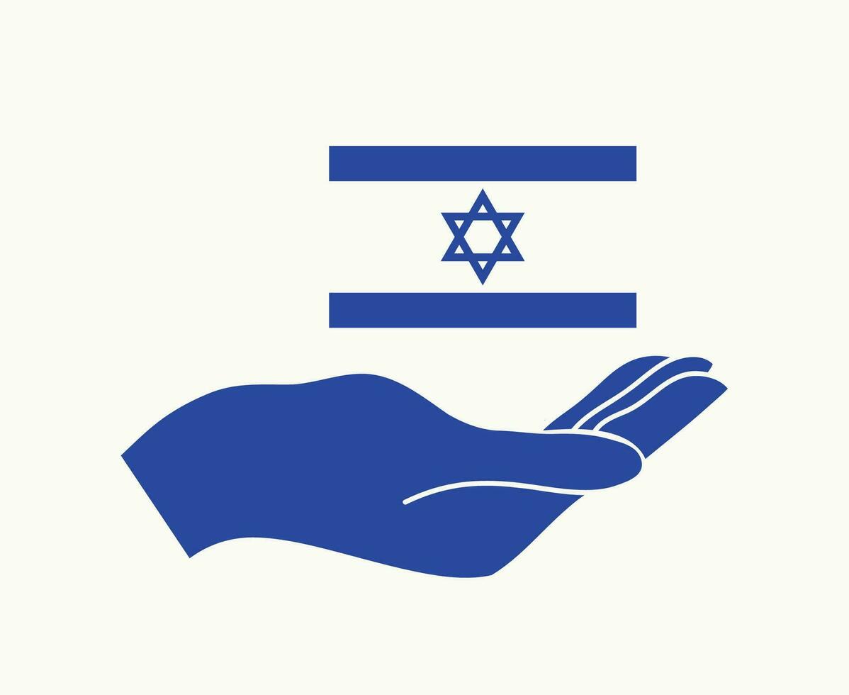 Israel bandera y mano símbolo resumen medio este país vector ilustración diseño