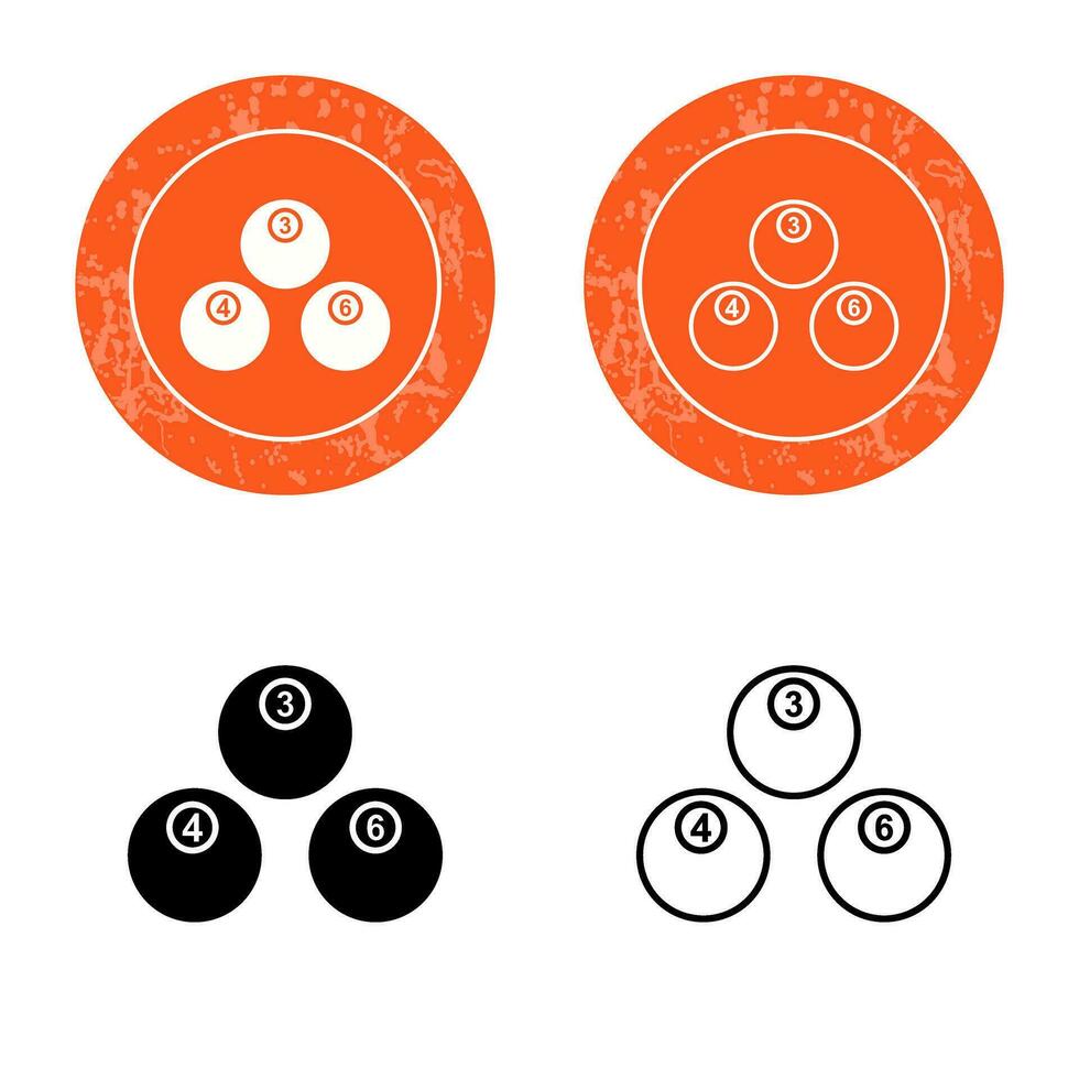 Unique Snooker Balls Vector Icon