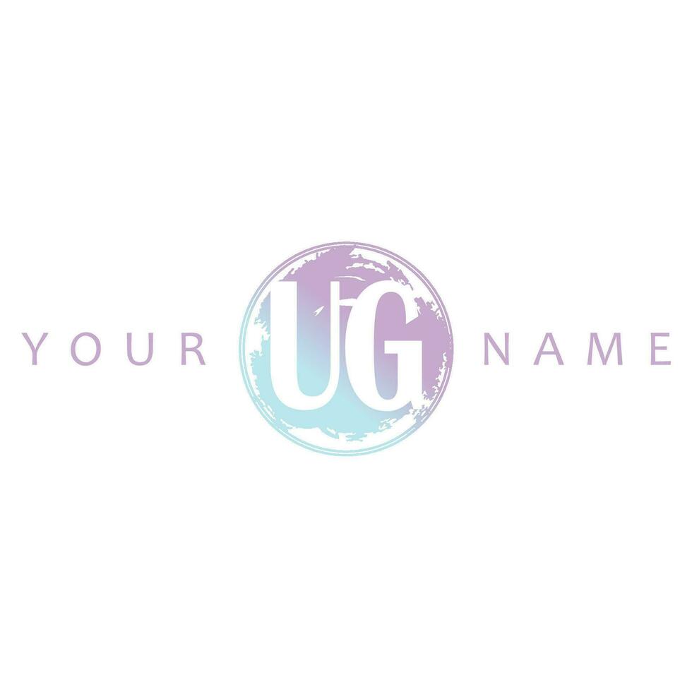 UG Initial Logo Watercolor Vector Design