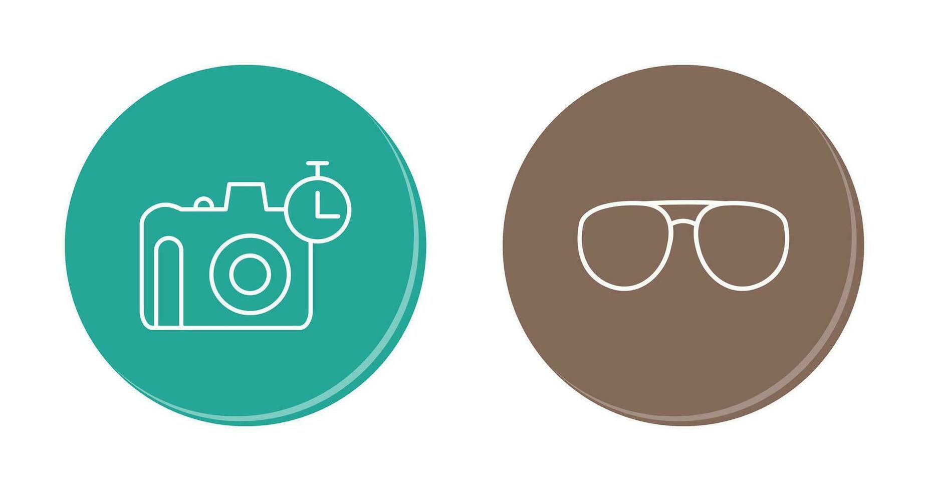 glasses and timer on camera Icon vector