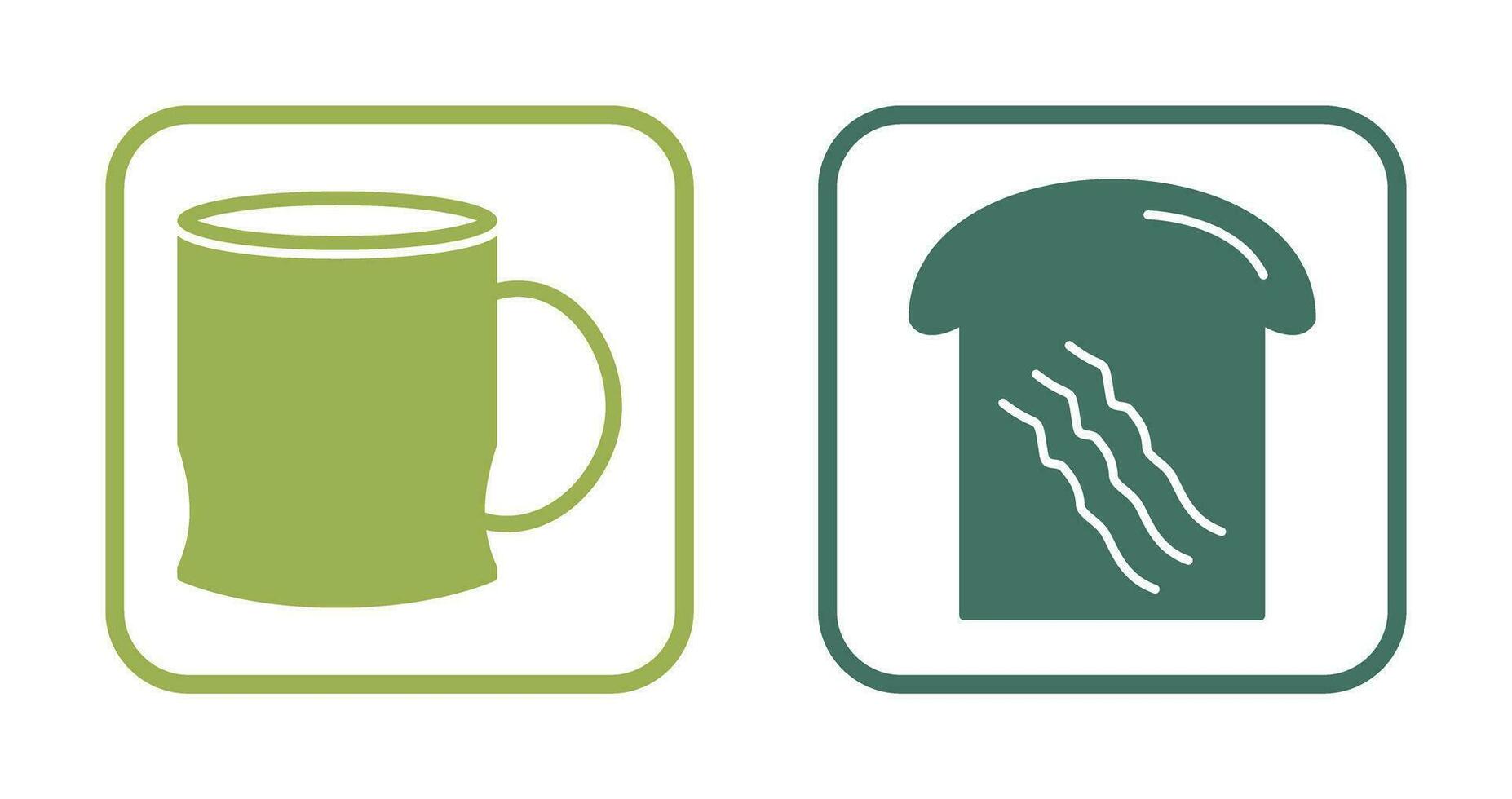 toast and coffee cup  Icon vector