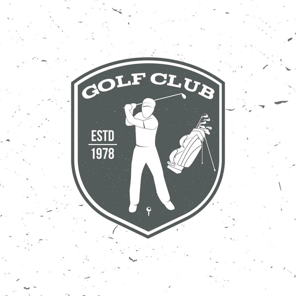 Golf club concept with golfer and bag. vector