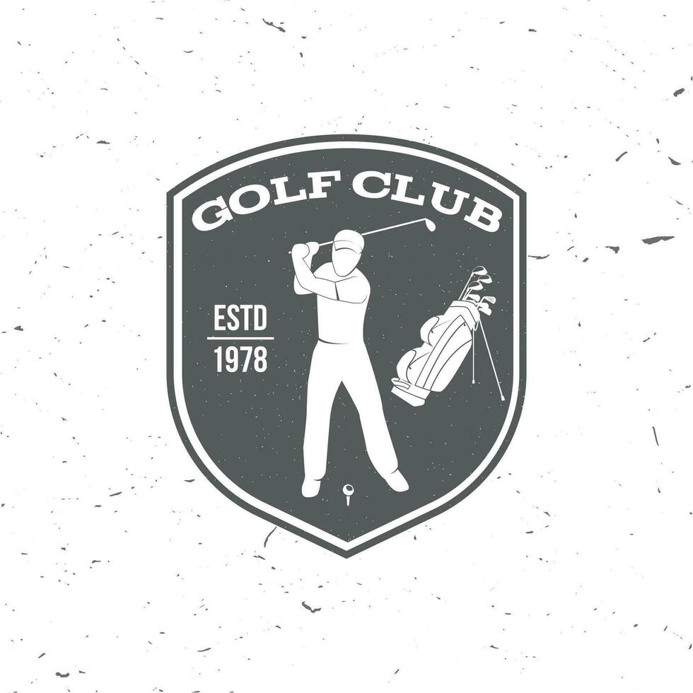 golf club concepto con golfista y bolsa. vector