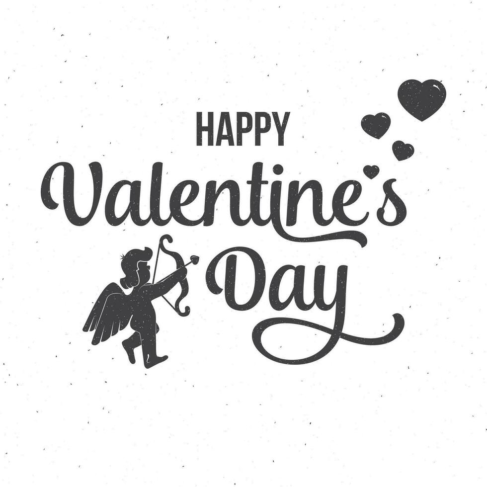 Happy Valentine s Day text and lettering. Vector Illustration.