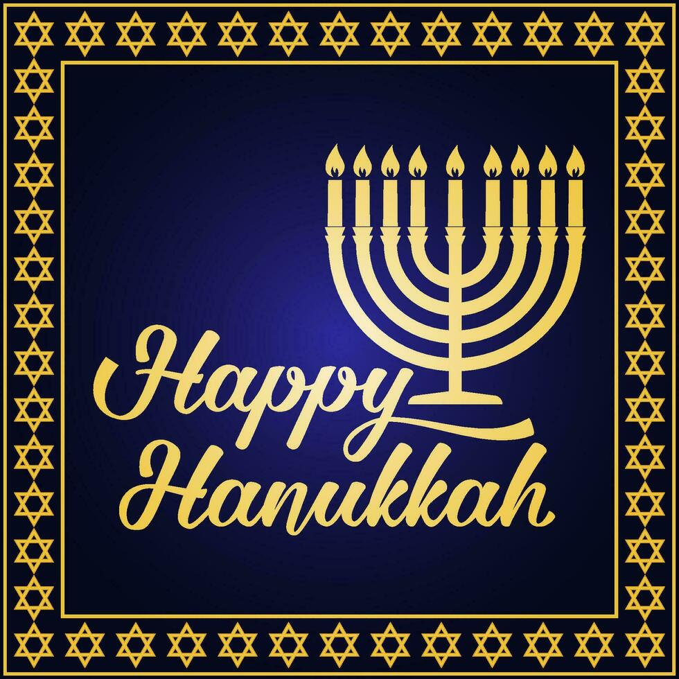 Happy Hanukkah greeting card. vector