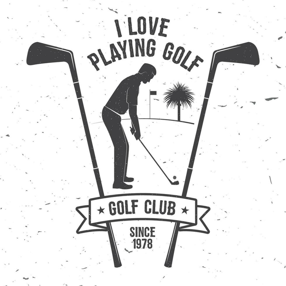 Golf club concept with golfer silhouette. vector