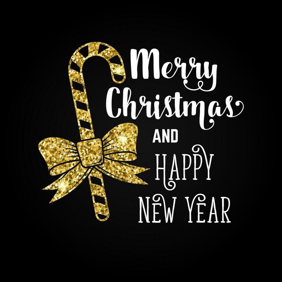 Merry Christmas and Happy New Year. Typography design. vector