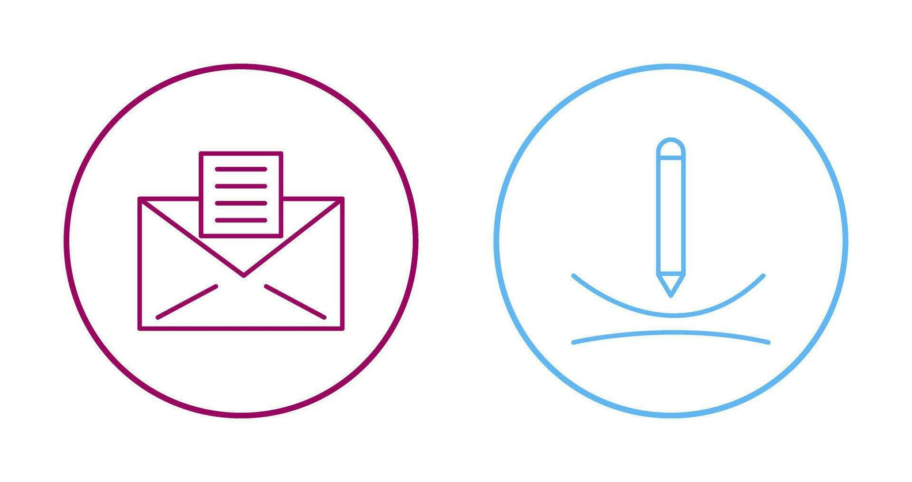 email documents and draw curve Icon vector