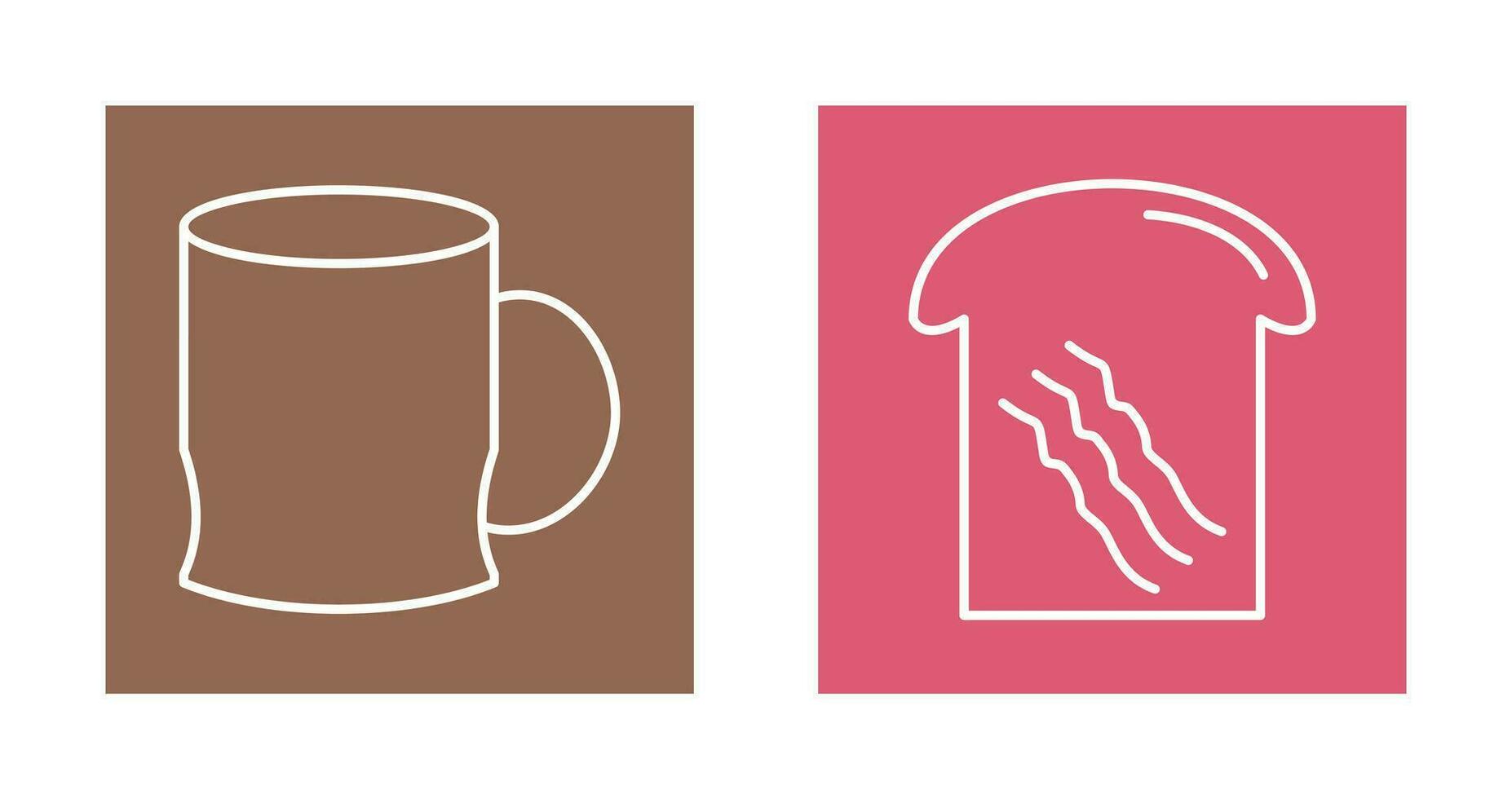 toast and coffee cup  Icon vector