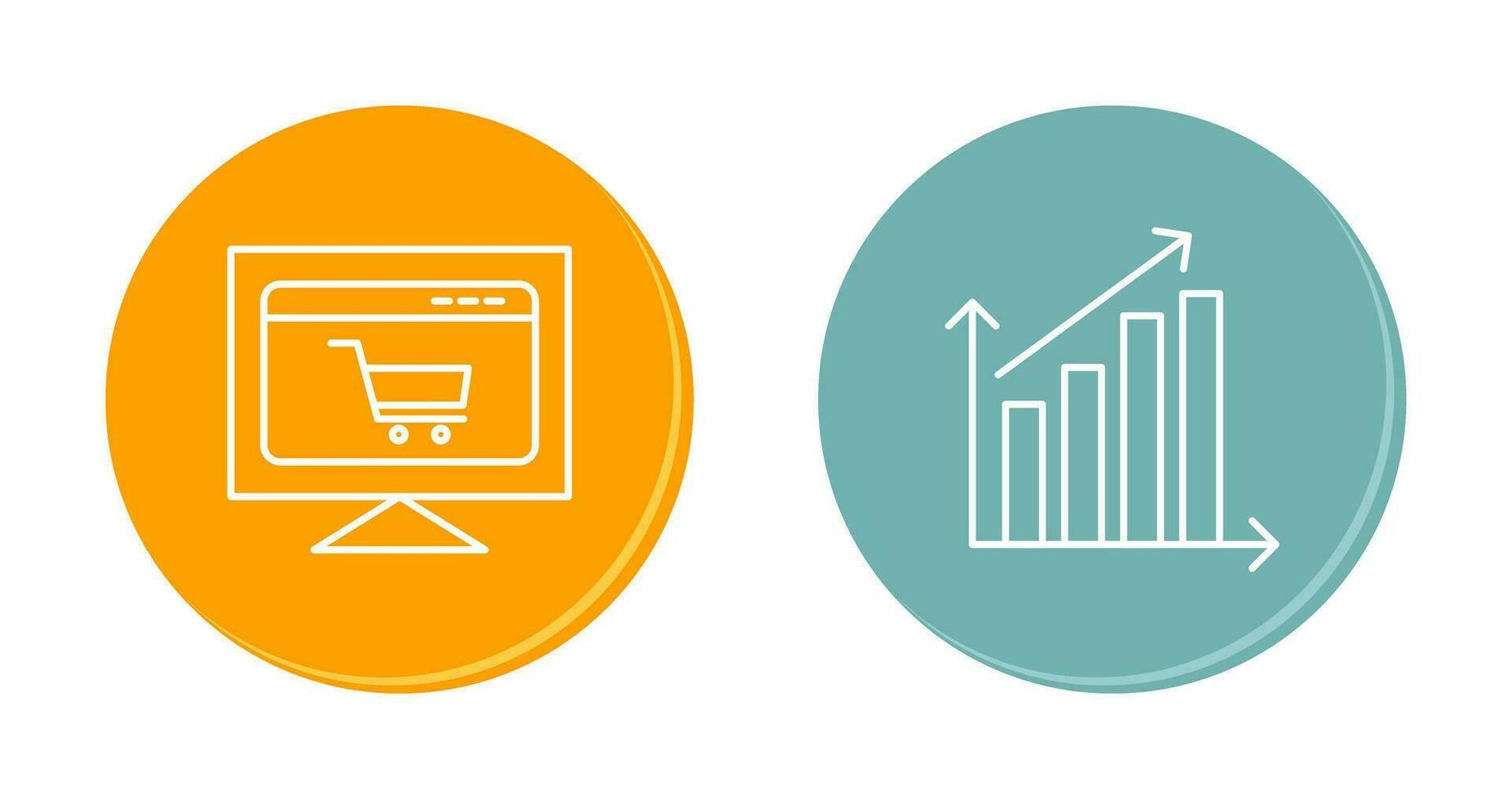 ecommerce website and rising statistics Icon vector