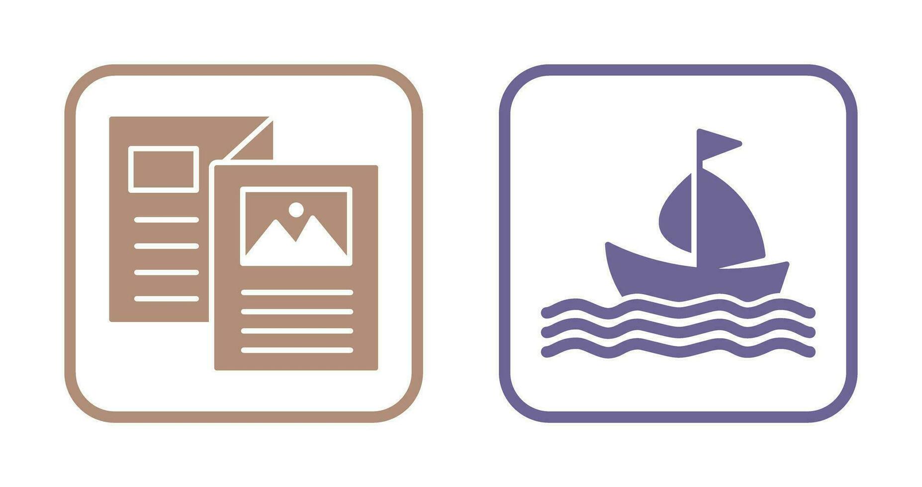 Brochure and Boat  Icon vector