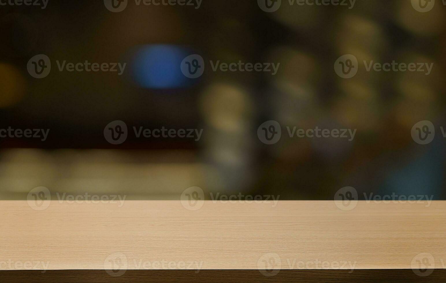 Empty wood table top and blur of out door garden background Empty wooden table space for text marketing promotion. blank wood table copy space for background photo