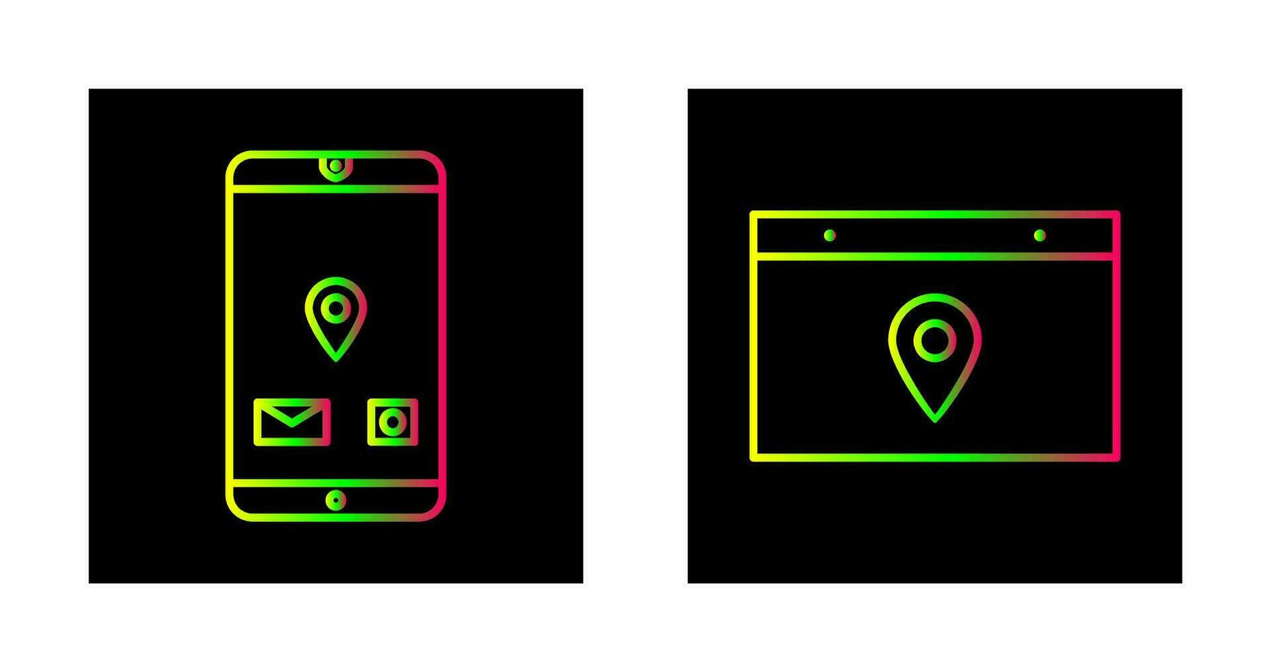 mobile application and location web advertising Icon vector