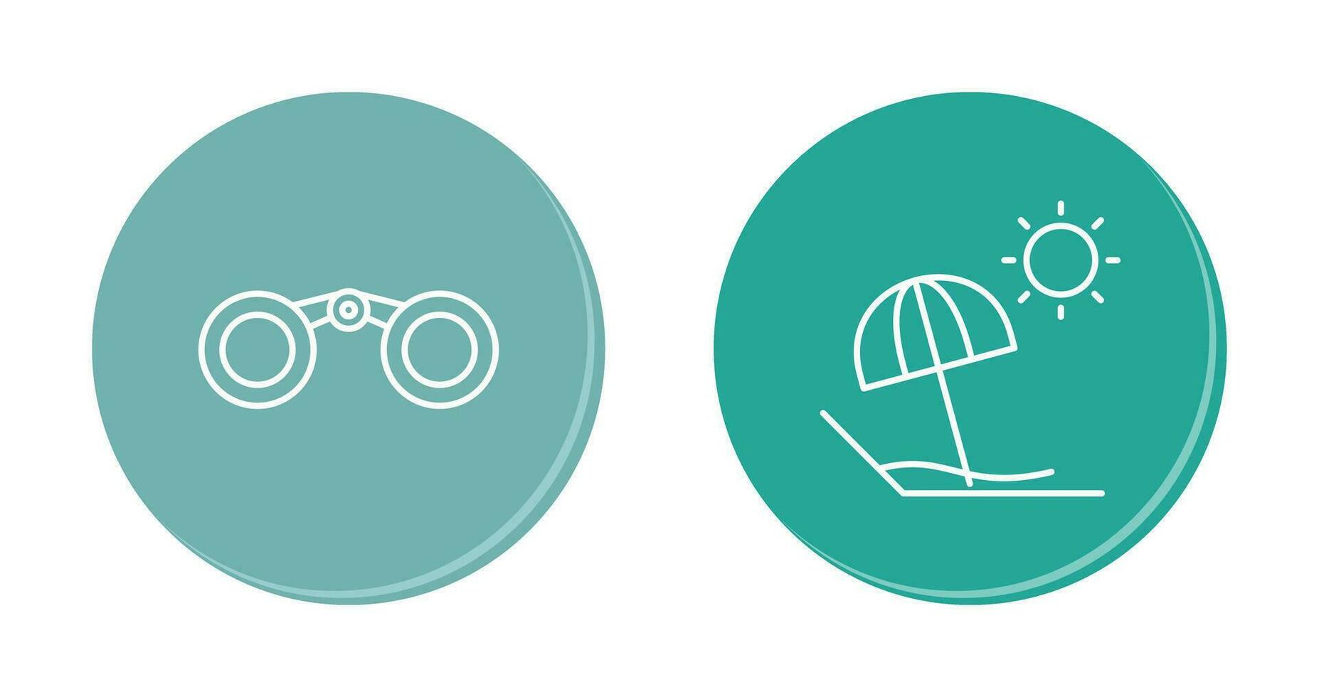 Binoculars and beach Icon vector