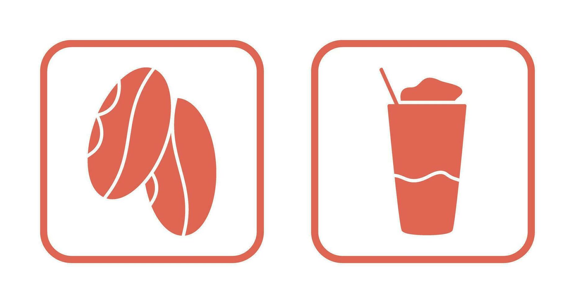 Coffee Grain And Frappe  Icon vector