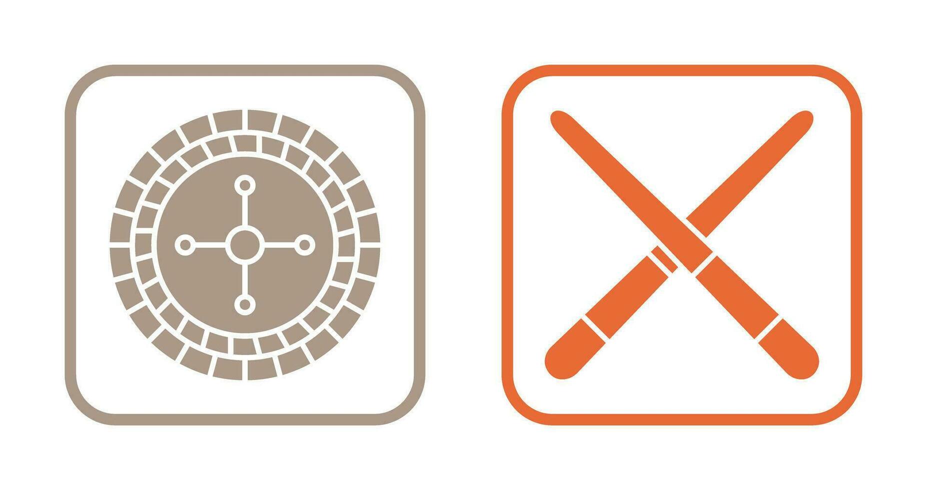 roulette and Pool cue  Icon vector