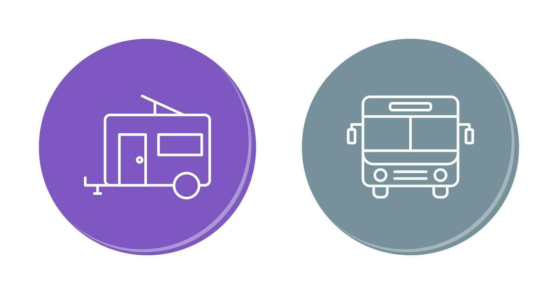 autobús y remolque icono vector