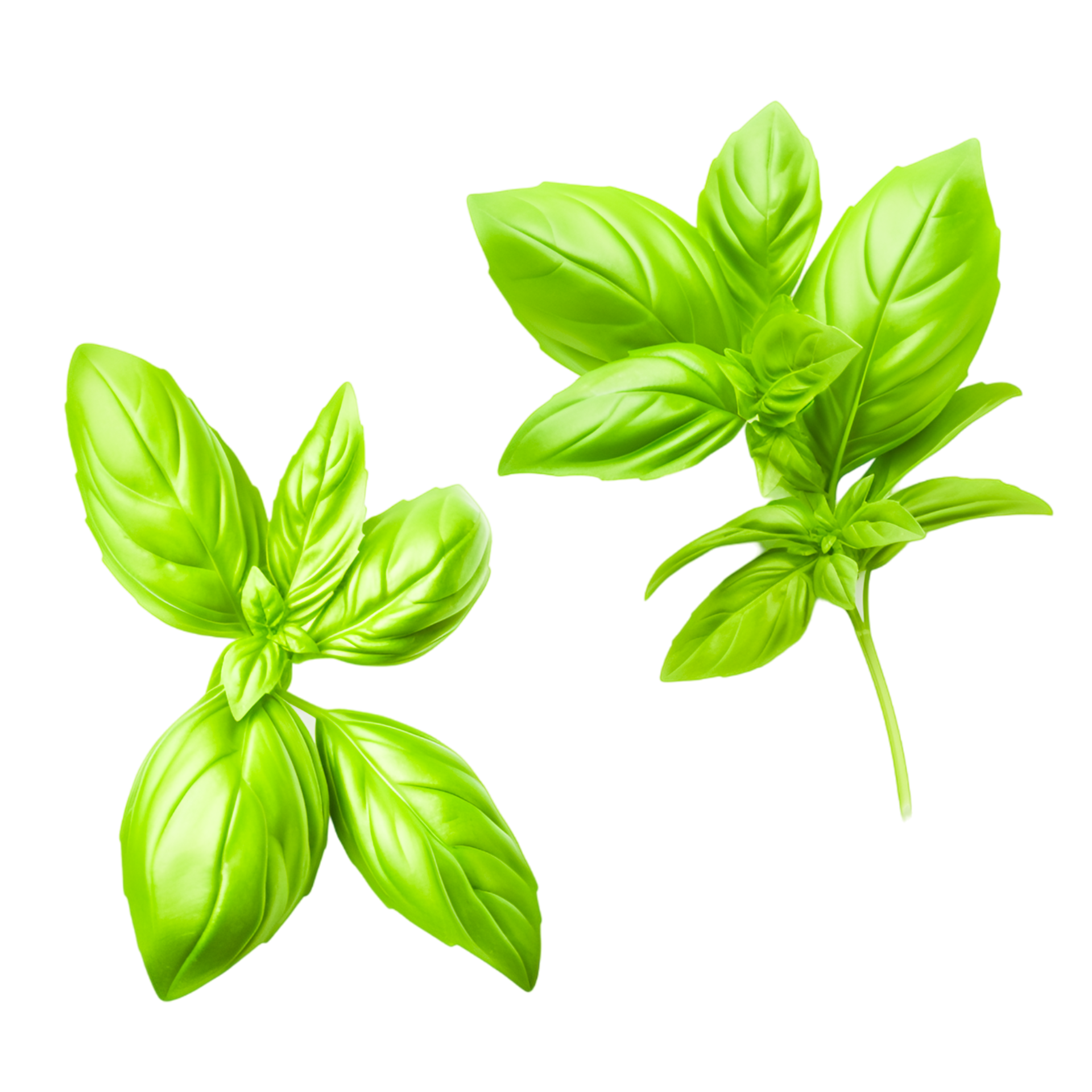 Basil 2d cartoon in PNG background Free Photo Basil leaf Generative Ai