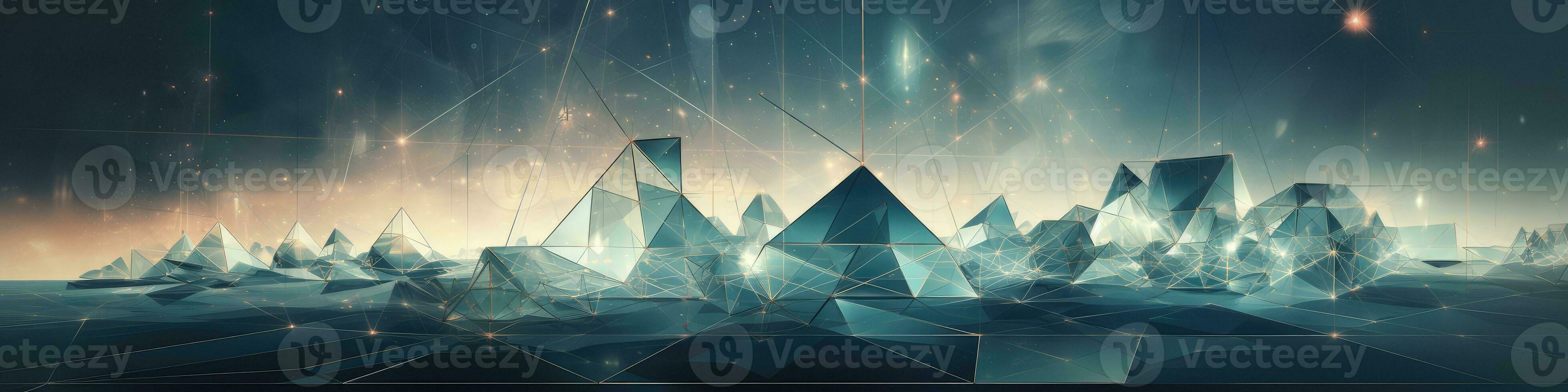 Blue abstract geometric low poly background. Generative AI photo
