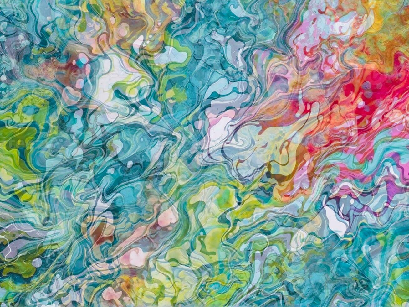 Marbled blue and pink abstract background. Liquid marble gradient mixing Swirled ink pattern texture watercolor acid wash texture bright colorful photo