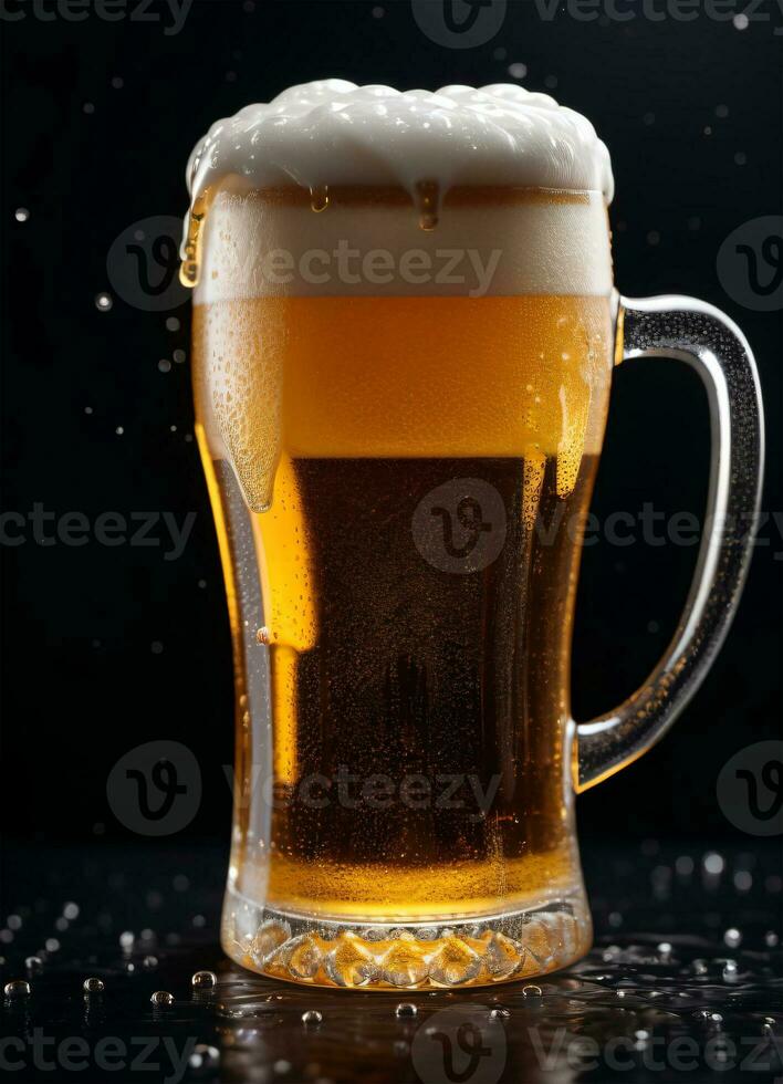 Photo of the mug with beer AI Generative