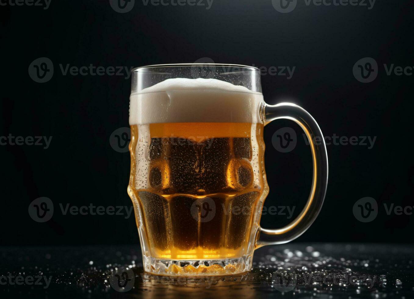 Photo of the mug with beer AI Generative