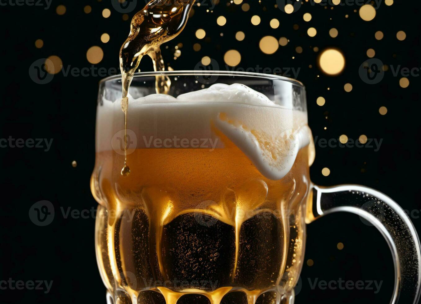 Photo of the mug with beer AI Generative