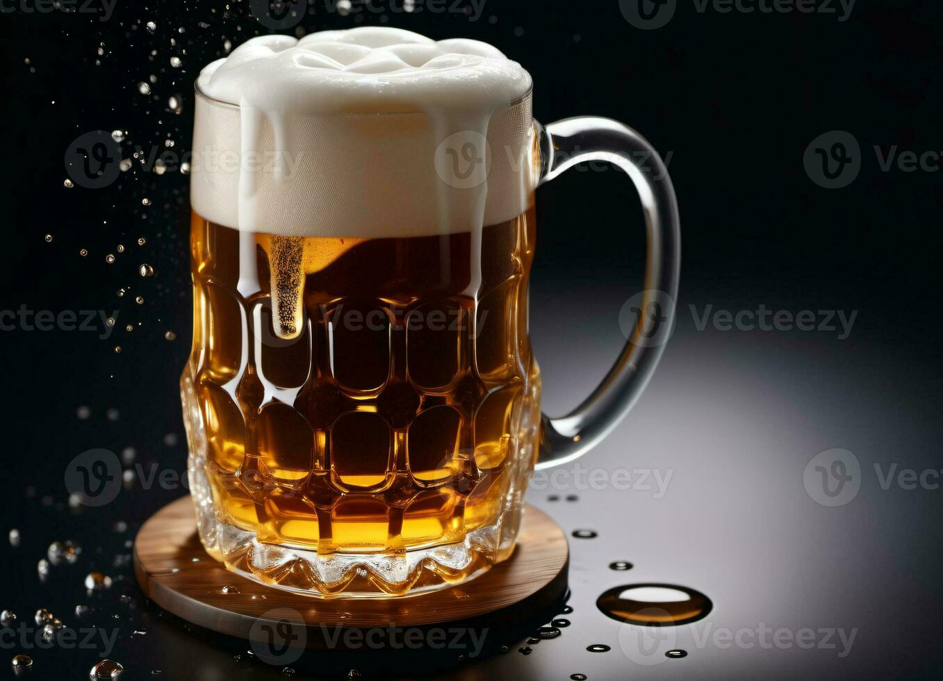 Photo of the mug with beer AI Generative