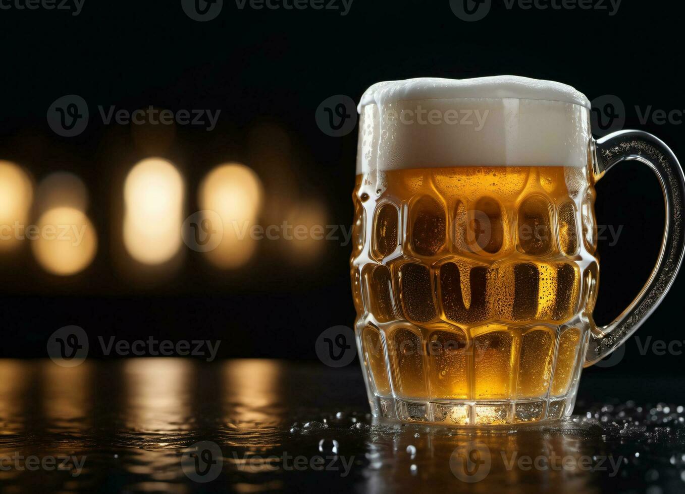 Photo of the mug with beer AI Generative