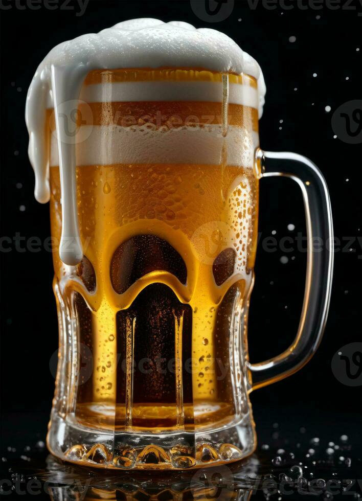 Photo of the mug with beer AI Generative