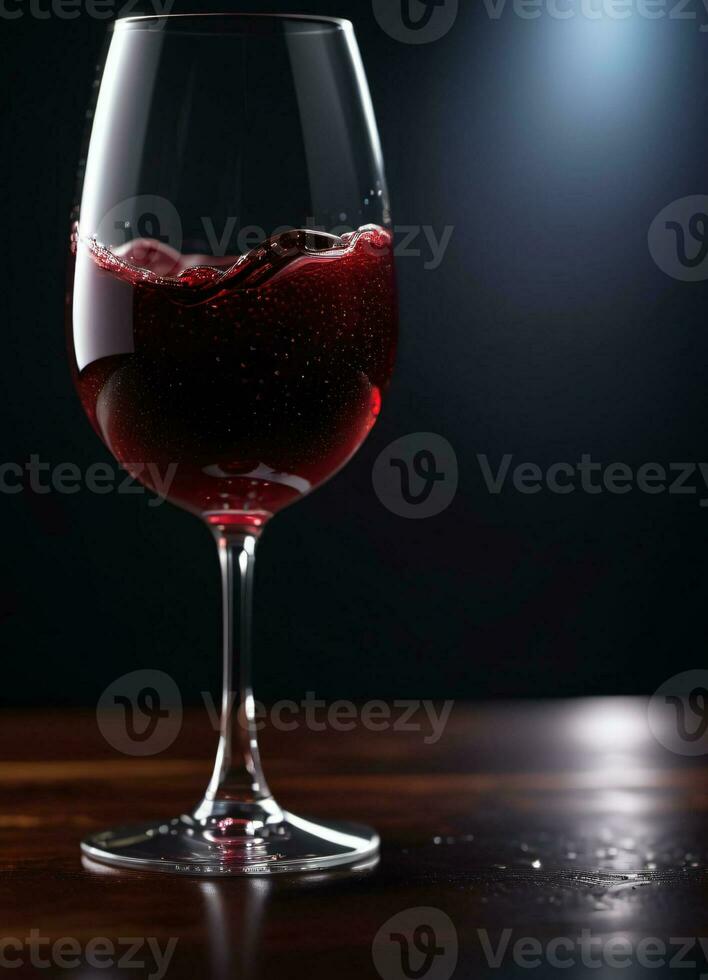 Photo of the glass with red wine AI Generative