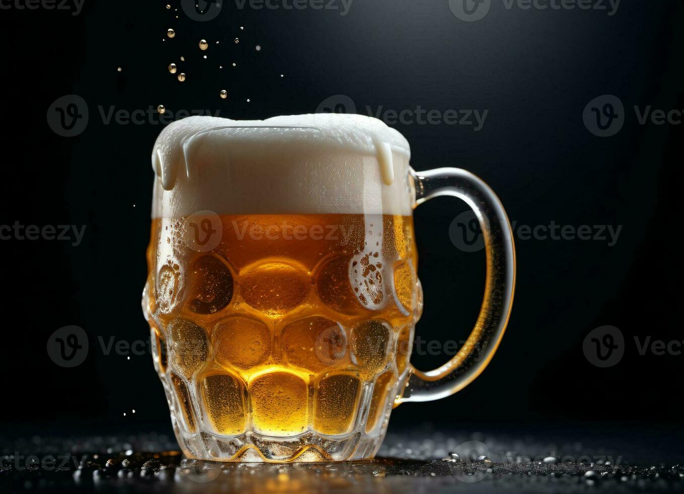 Photo of the mug with beer AI Generative